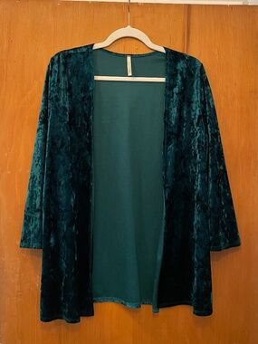 Green Velvet-Effect Jacke